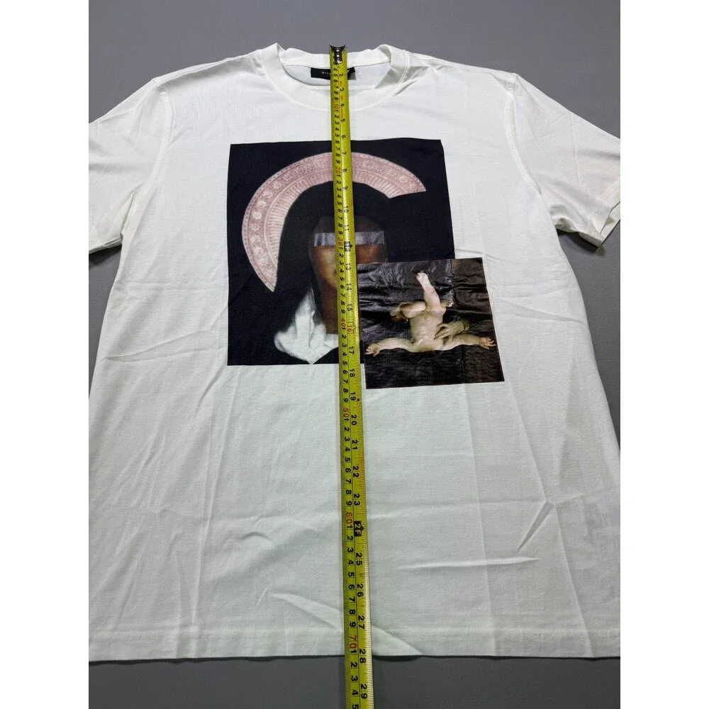 Givenchy Graphic Print Crew Neck T-Shirt Men's XL White Short Sleeve Casual Wear - Picture 2 of 7